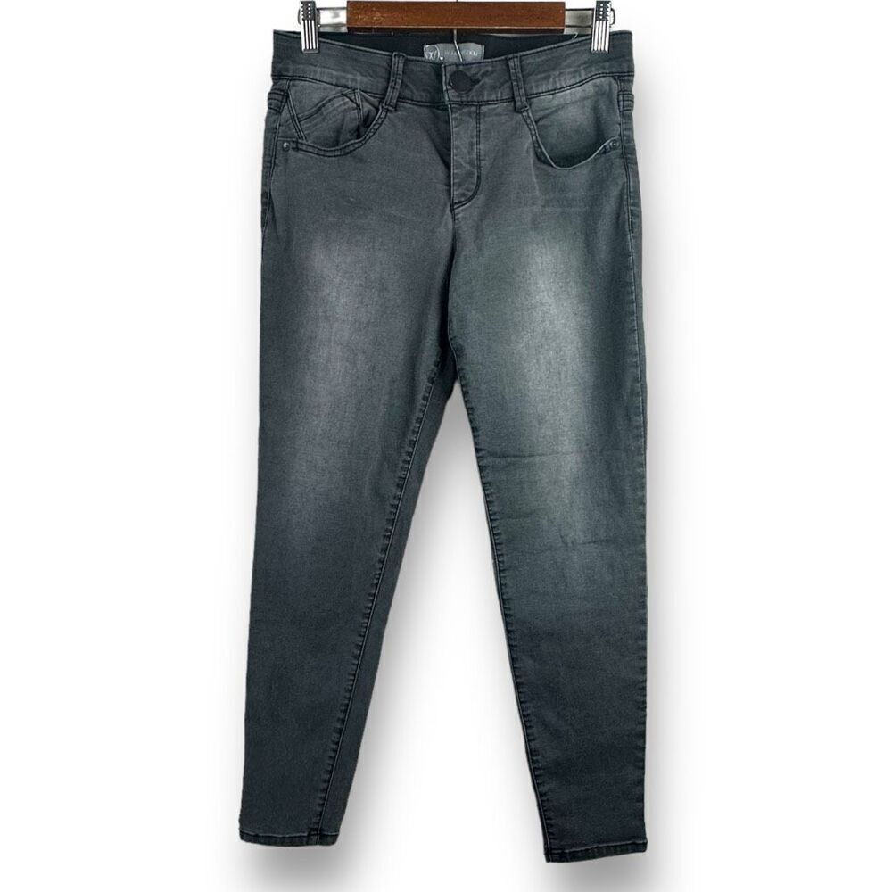 Wit & Wisdom Women's 6 Midrise Stretch Skinny Jeans Washed Gray Elastic‎ Waist